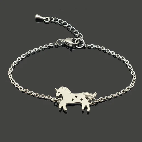 Mustang Animal Stainless Steel Pendant Bracelet Double-sided Polished New Stainless Steel Chain Bracelet