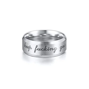 Wholesale price matte finished ip black plating 8mm 316l stainless steel finger ring