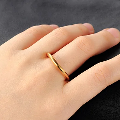 Plain Band Wedding Band Stacking Minimalist Gold Thumb Simple Ring