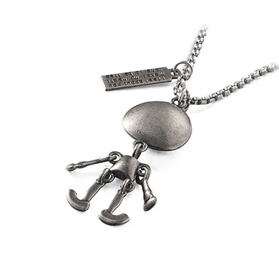 Customized Joint Movable Alien Retro Men and Women Personality  Hop Hop Pendant Stainless Steel Necklace