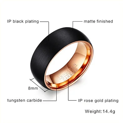JMY 2019 Fashion Custom 8mm men's tungsten carbide o finger ring
