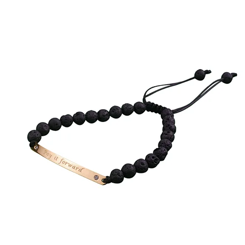 Popular Volcanic Stone Stainless Steel Bracelet Adjustable Hand-woven Bracelet