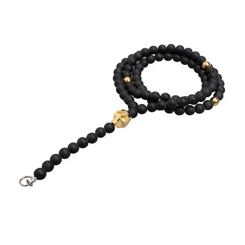 Black Agate Bead Necklace