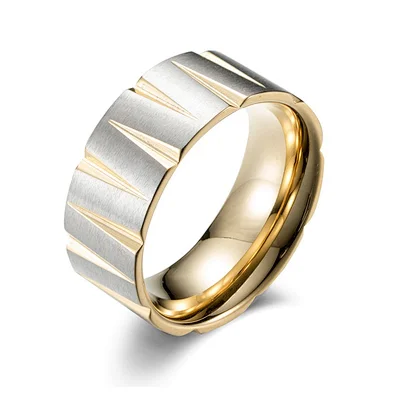 8mm silver gold black Brushed Wedding Band Colorful rainbow ring stainless steel men ring