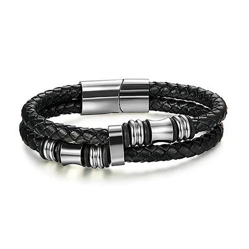 2019 Leather  Customize Jewelry magnetic clasp leather bracelet men's cuff bracelet