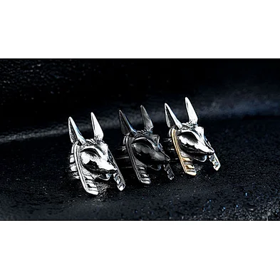 New Design Hot Sell Stianlees Steel Classic Head Of Anubis Men's Ring Wholesale