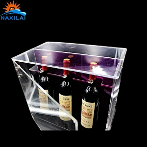 Naxilai Clear Locking Acrylic Wine Bottle Display Case