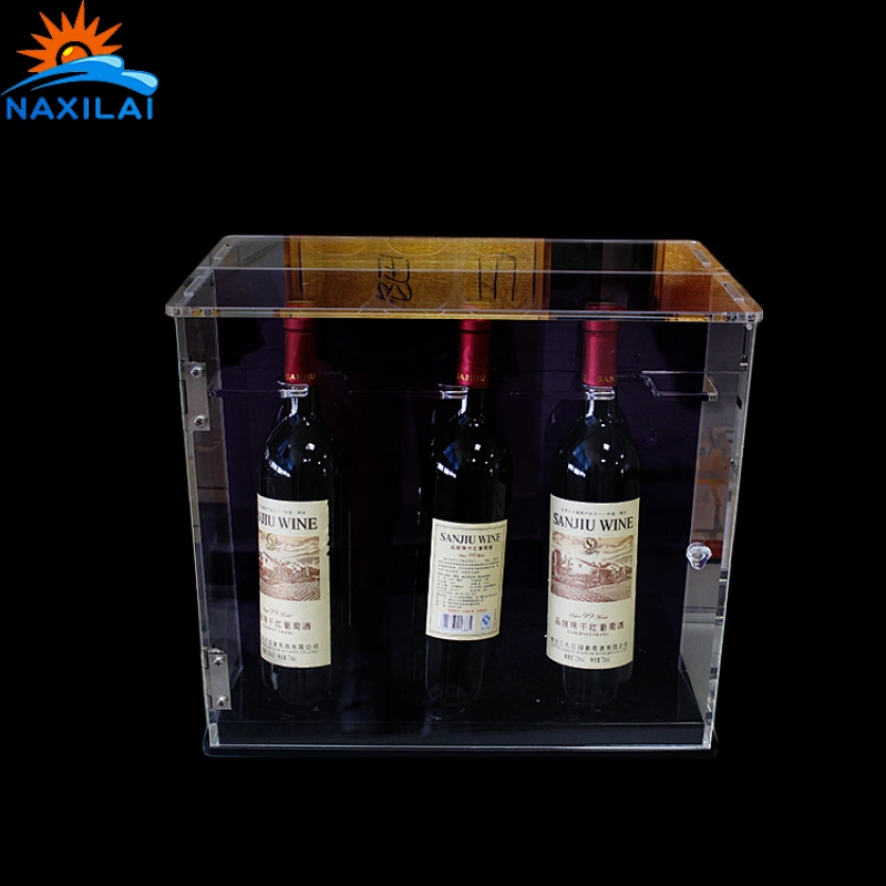 Naxilai Clear Locking Acrylic Wine Bottle Display Case