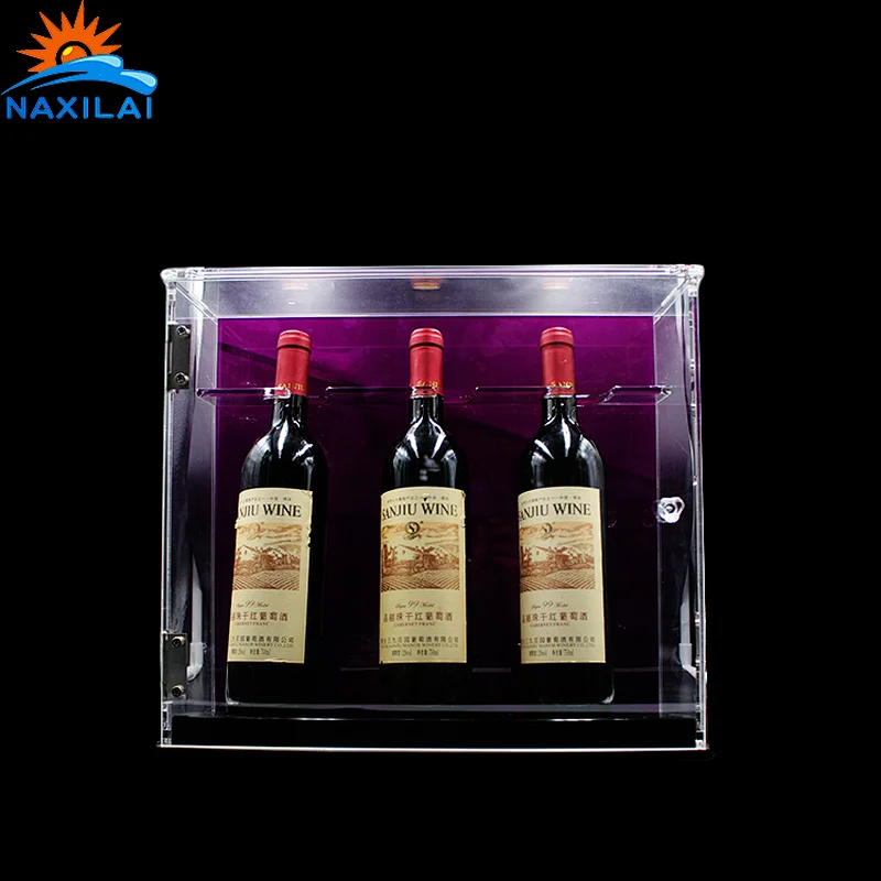 Naxilai Clear Locking Acrylic Wine Bottle Display Case