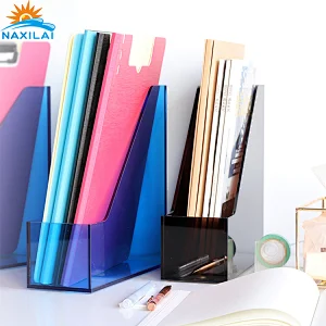 Naxilai Acrylic office storage rack translucent simple A4 desktop folder