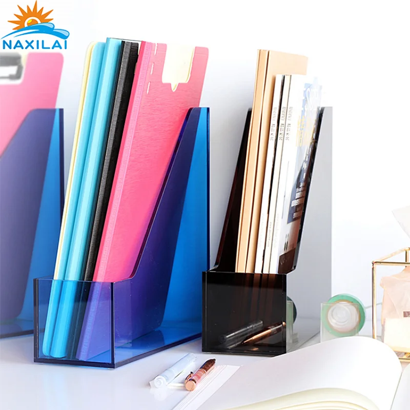 Naxilai Acrylic office storage rack translucent simple A4 desktop folder