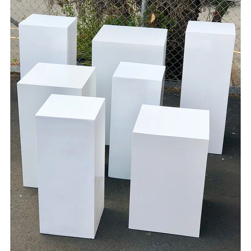 Naxilai white acrylic square pillar column plinth pedestal