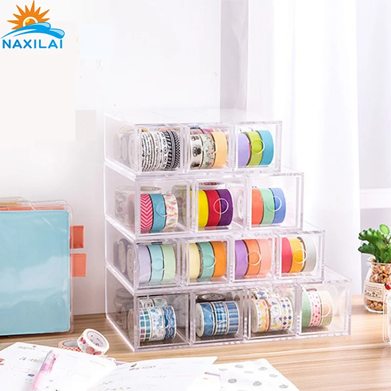 Naxilai Acrylic Transparent Tape Storage Box