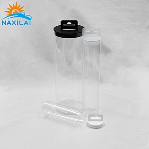 Naxilai PVC Paper Cup Packaging Plastic Cylinder With Hanging Lid