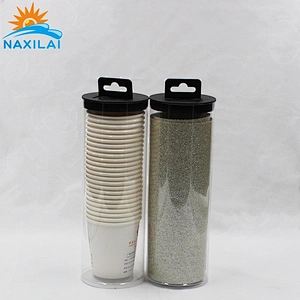 Naxilai PVC Paper Cup Packaging Plastic Cylinder With Hanging Lid