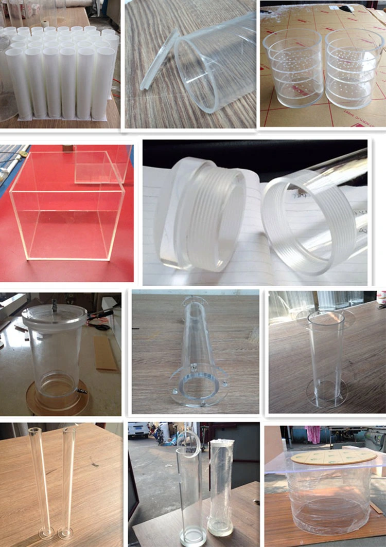 acrylic plastic clear tubes with screw cap