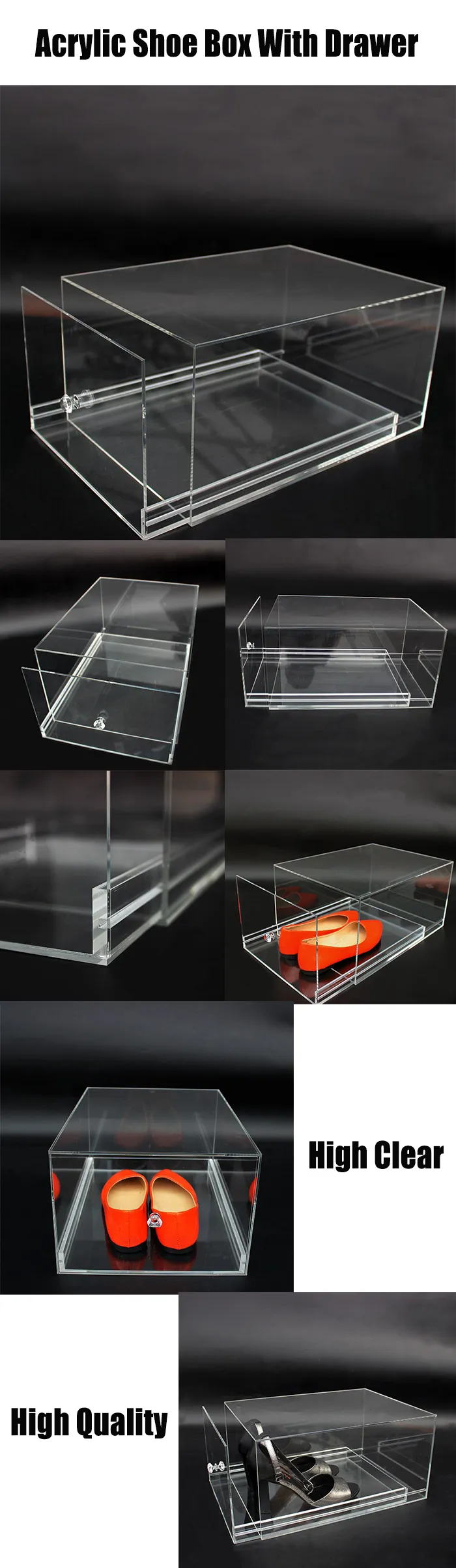 Acrylic Shoe Box With Drawer