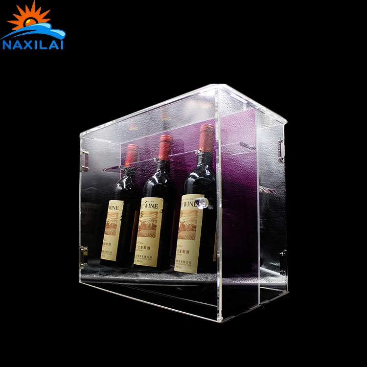 acrylic wine bottle display case
