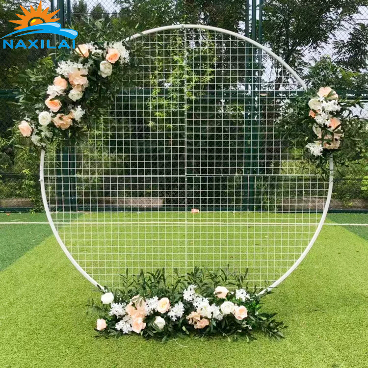 white circle backdrop stand