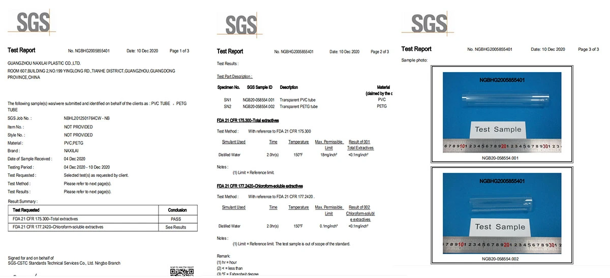 plastic tub packaging certificates