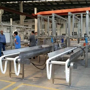 Automatic Crates stack and De-stack machine for Chicken slaughtering house poulry processing line machinery