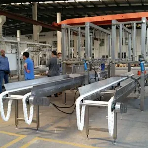 Automatic Crates stack and De-stack machine for Chicken slaughtering house poulry processing line machinery