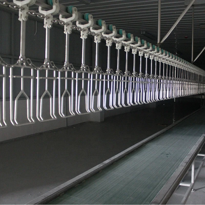 Chicken quail abattoire slaughterhouse halal meat overhead conveyor line  processing equipment