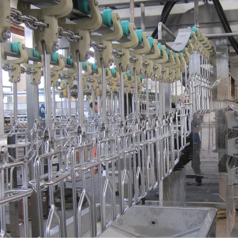 Chicken quail abattoire slaughterhouse halal meat overhead conveyor line  processing equipment