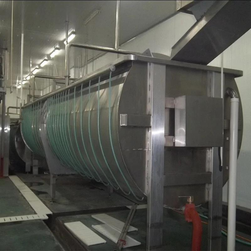 CE certificate proved Top Chinese turnkey poultry farm project chicken slaughter water spindle chiller machine with high quality