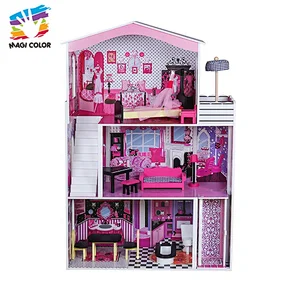 Ready To Ship children big wooden doll house set for pretend play W06A358B