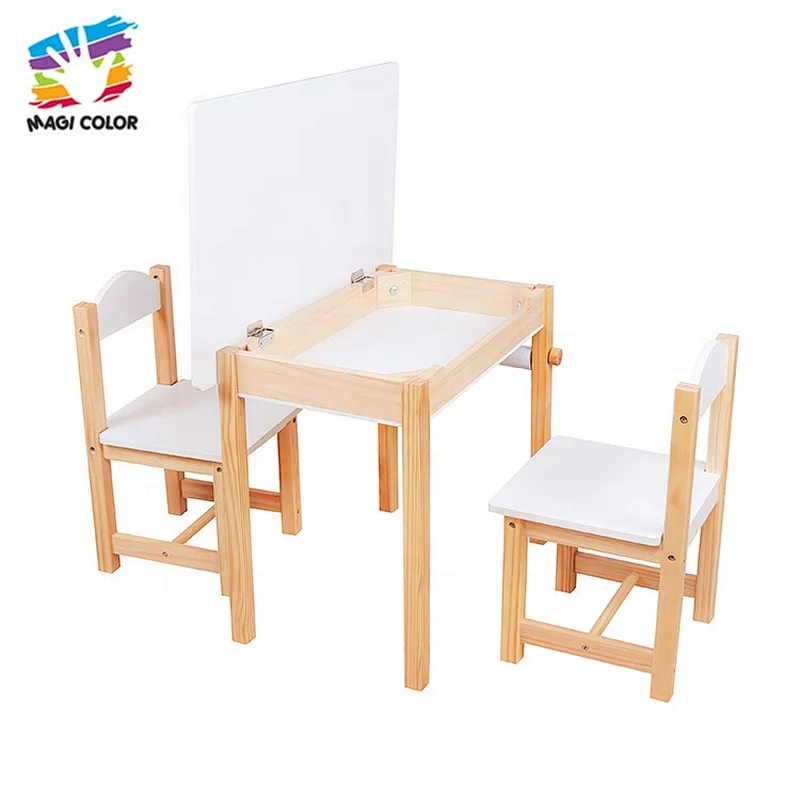 Ready To Ship white wooden kids table and chairs for wholesale W08G266