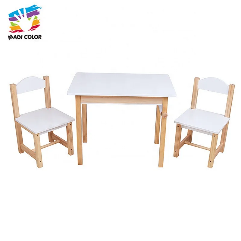 Ready To Ship white wooden kids table and chairs for wholesale W08G266