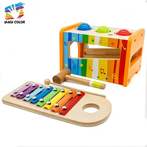Ready To Ship baby wooden musical toys with pound and tap bench W07C068