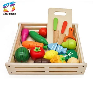 Ready To Ship fruit toys wooden play food sets with vegetables W10B224