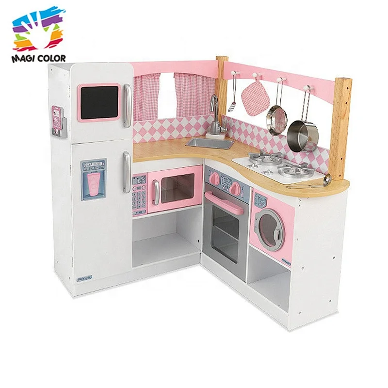 OEM/ODM large wooden corner play kitchen for children W10C367