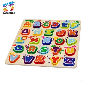 Ready To Ship educational baby wood toy animal alphabet puzzle for early learning W14B113