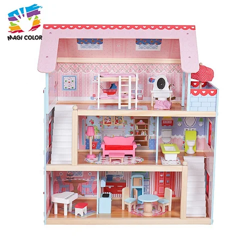 Ready To Ship lovely pretend paly wooden dolls house for baby girl W06A100