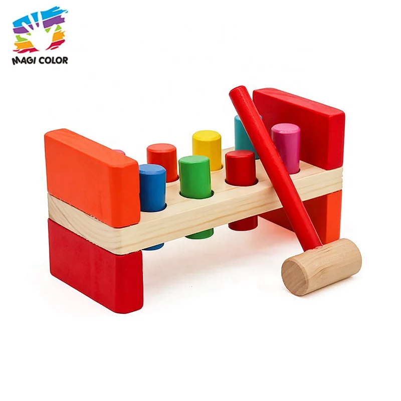 Caustomize educational wooden pounding toy for baby W11G018