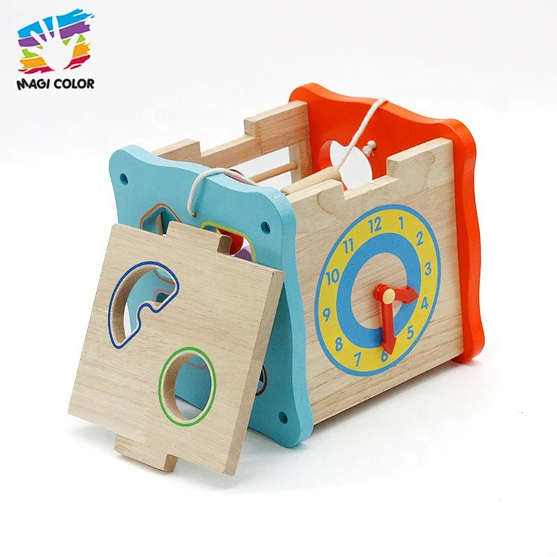 OEM/ODM colorful educational wooden activity box for kids W12D088