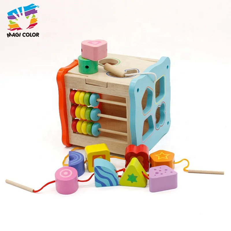 OEM/ODM colorful educational wooden activity box for kids W12D088