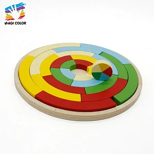 Ready To Ship educational wood puzzle blocks toy for toddlers W13A046