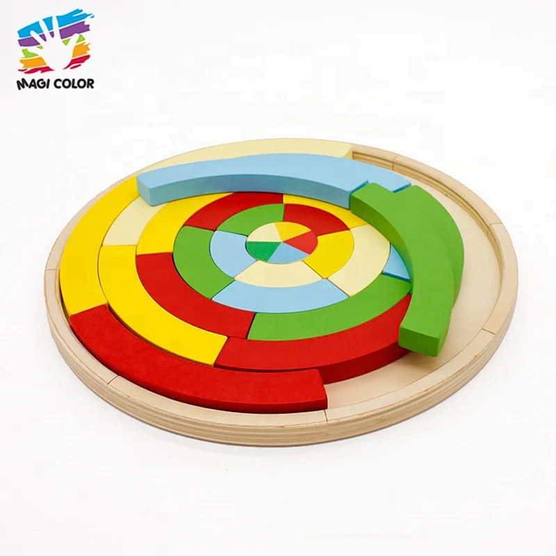 Ready To Ship educational wood puzzle blocks toy for toddlers W13A046