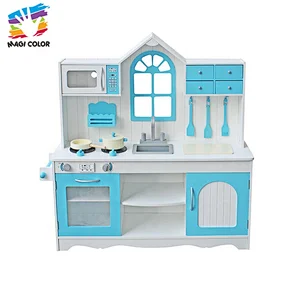 Ready To Ship blue wooden toy kitchen set for big boys W10C346