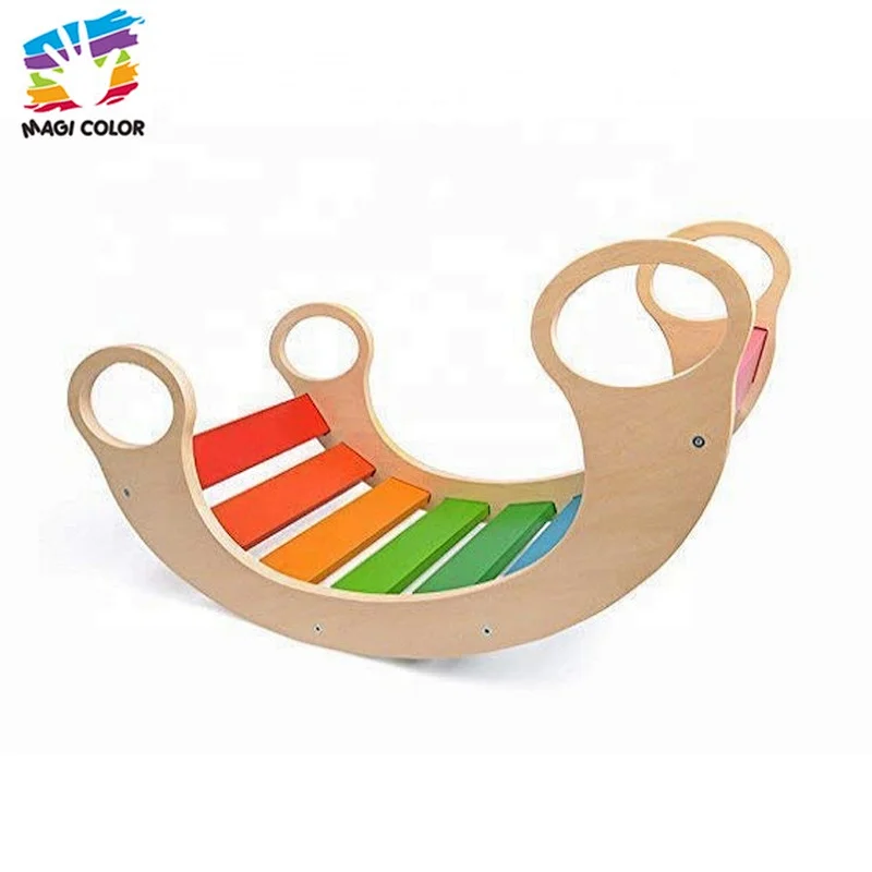 Ready To Ship colorful wooden rocker balance board for kids W08G263