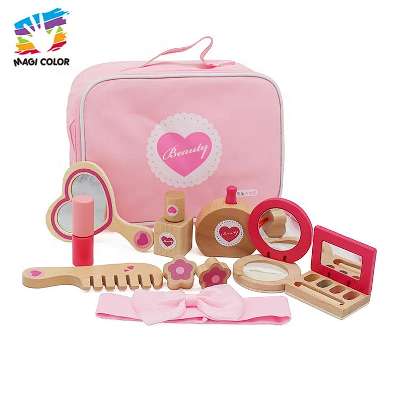 2020 New released pink wooden pretend makeup toy for girls W10D275