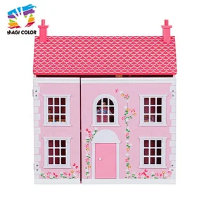 New hottest pink wooden georgian dolls house kits for girls W06A420