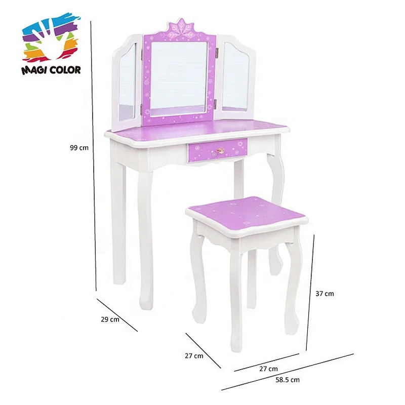 On sale girls wooden vanity dressing table with mirror W08H126B