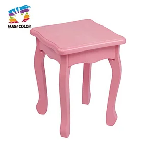 wholesale pink wooden girls vanity table with mirror and stool W08H127A