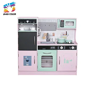 Hot selling cooking pretend play wooden kitchen set toy for kids W10C718B