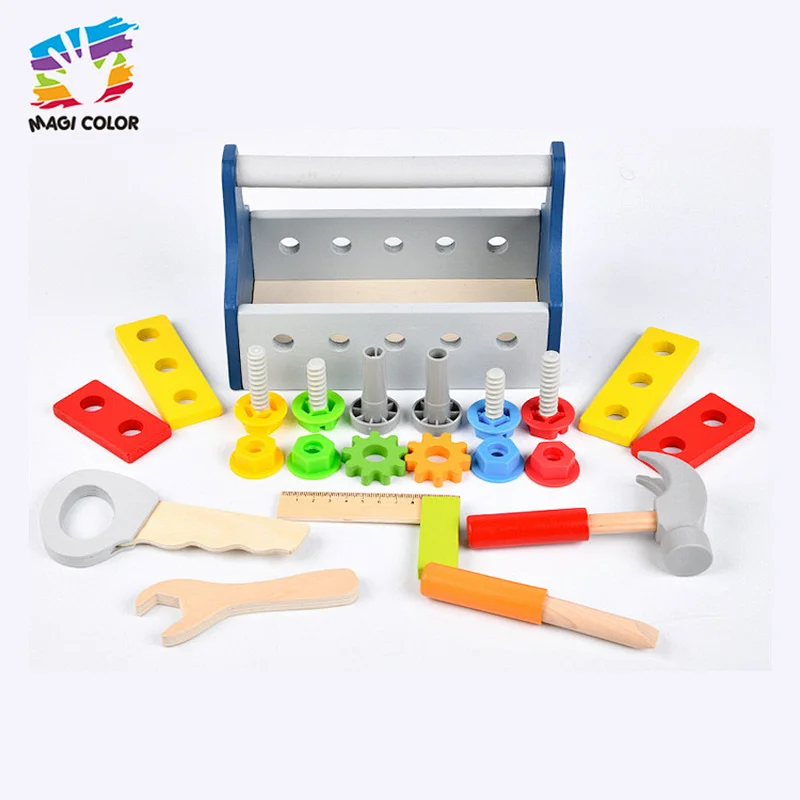 High quality pretend role play wooden tool set toy for kids W03D186